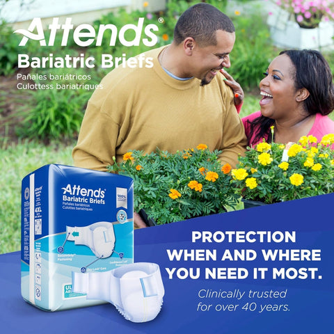 Attends Bariatric Incontinence Briefs, 4X-Large, Ultimate Absorbency, 32 Ct