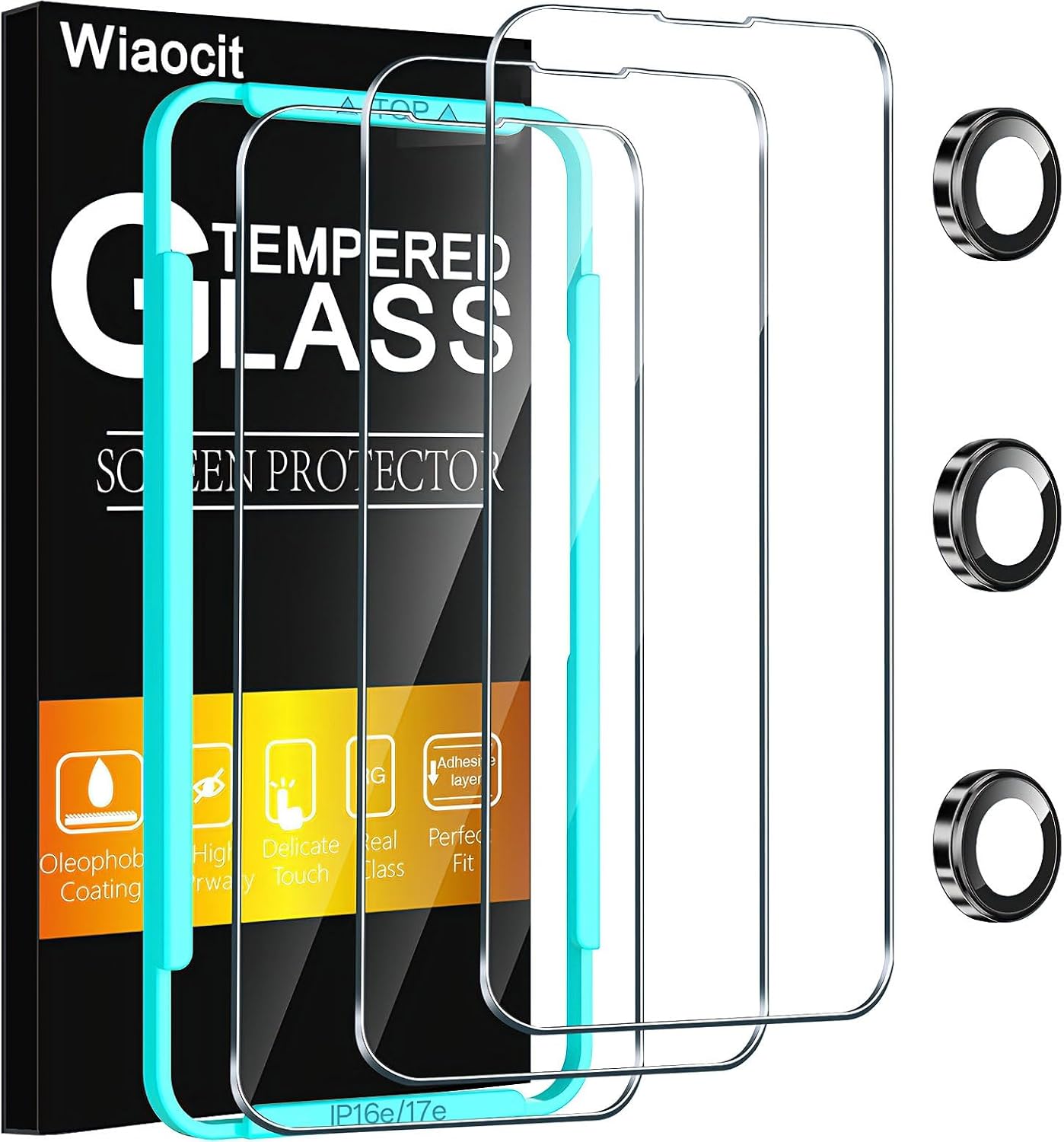 Wiaocit Tempered Glass Screen Protector for iPhone 16e/iPhone 17e