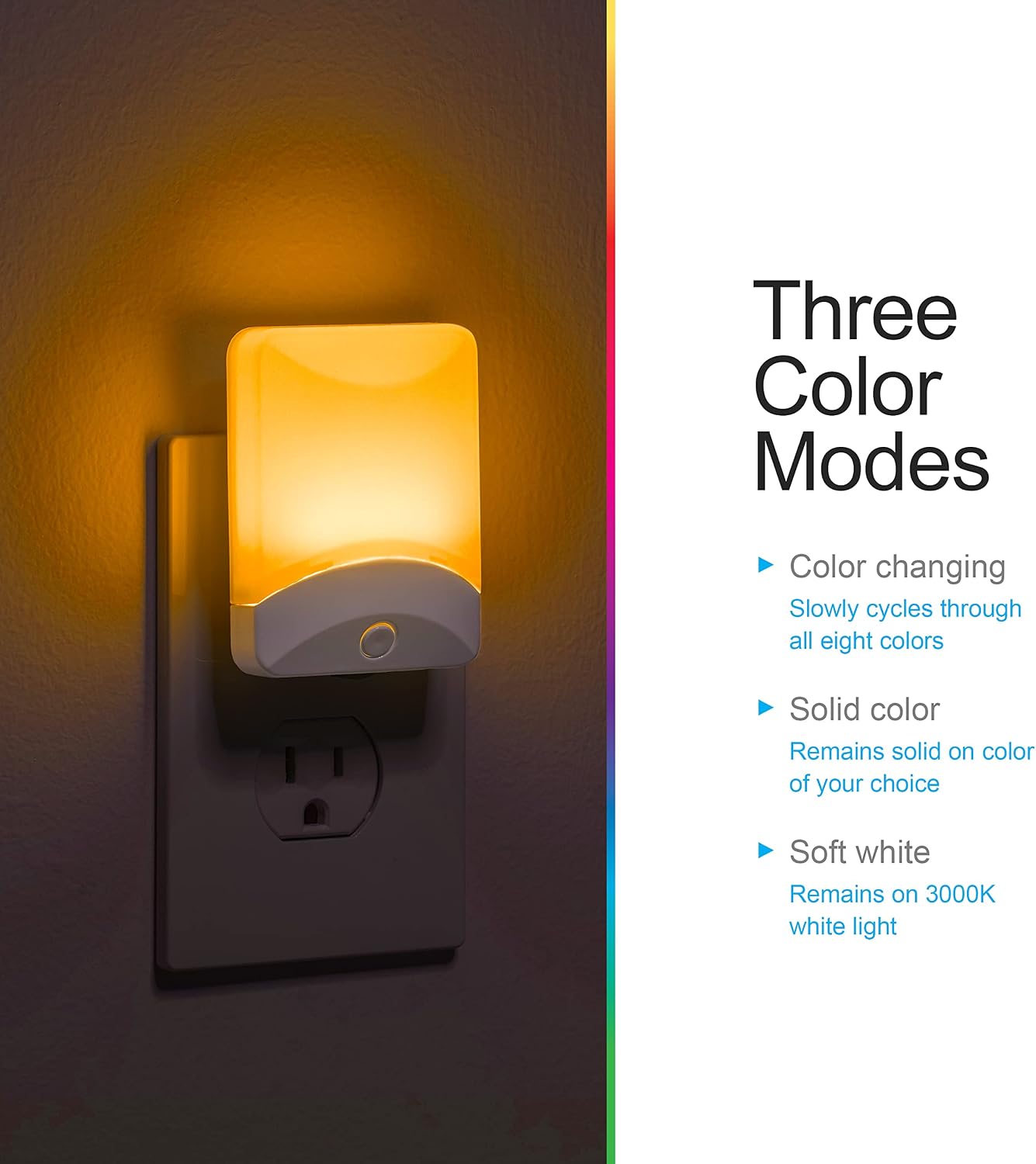 GE Plug in Color Changing Night Light with Dusk to Dawn Sensor