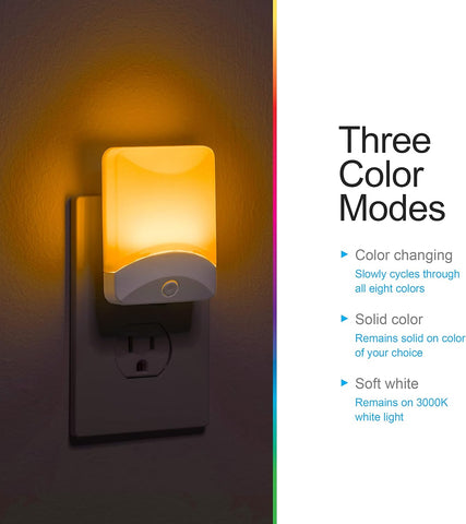 GE Plug in Color Changing Night Light with Dusk to Dawn Sensor