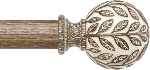 Curtain Rod 36-91 Inch, Boho Wood 1 Inch Curtain Rods for Windows