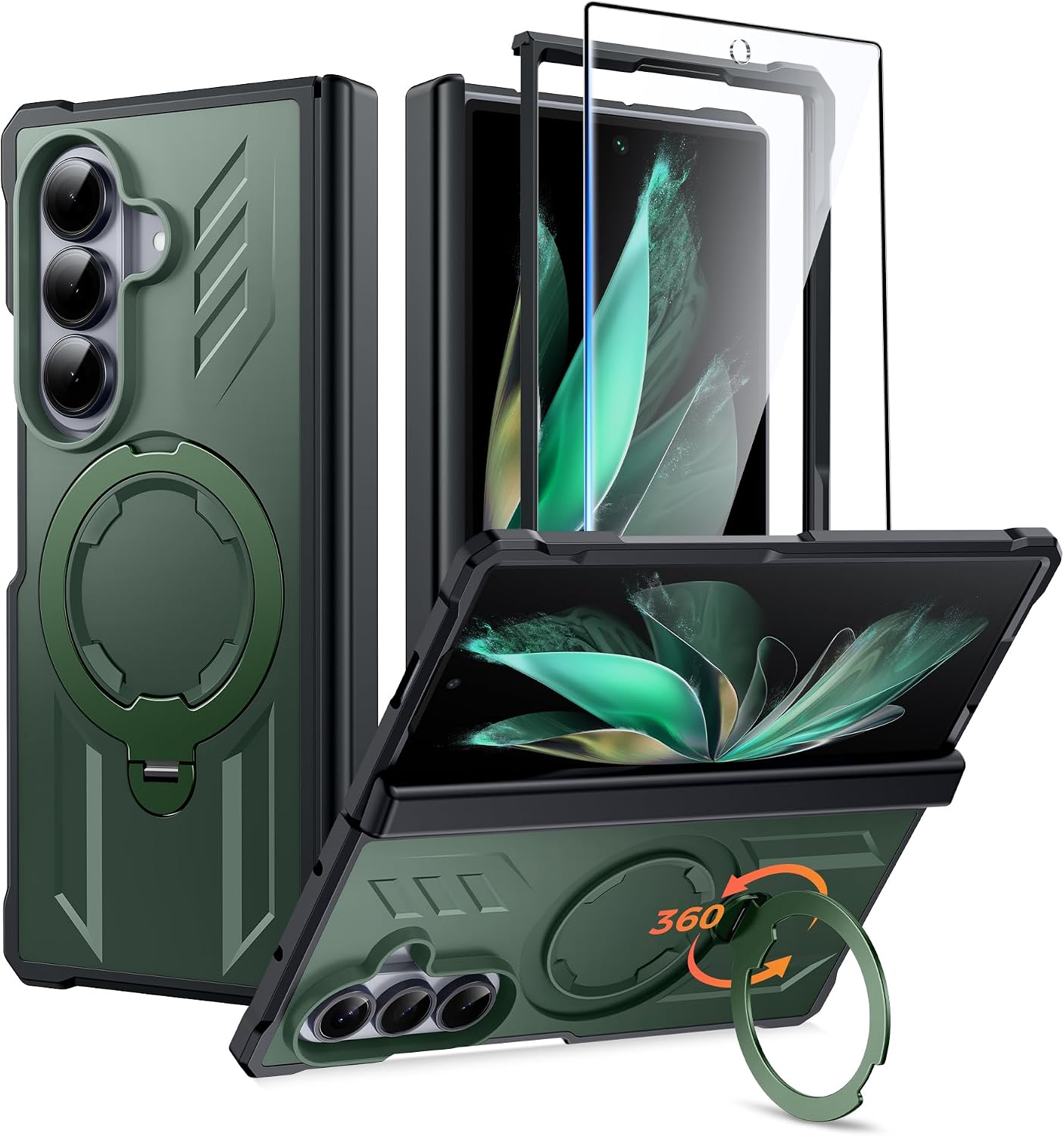 FNTCASE for Samsung Galaxy Z Fold 8 Ultra Case with 360 Magnetic Kickstand