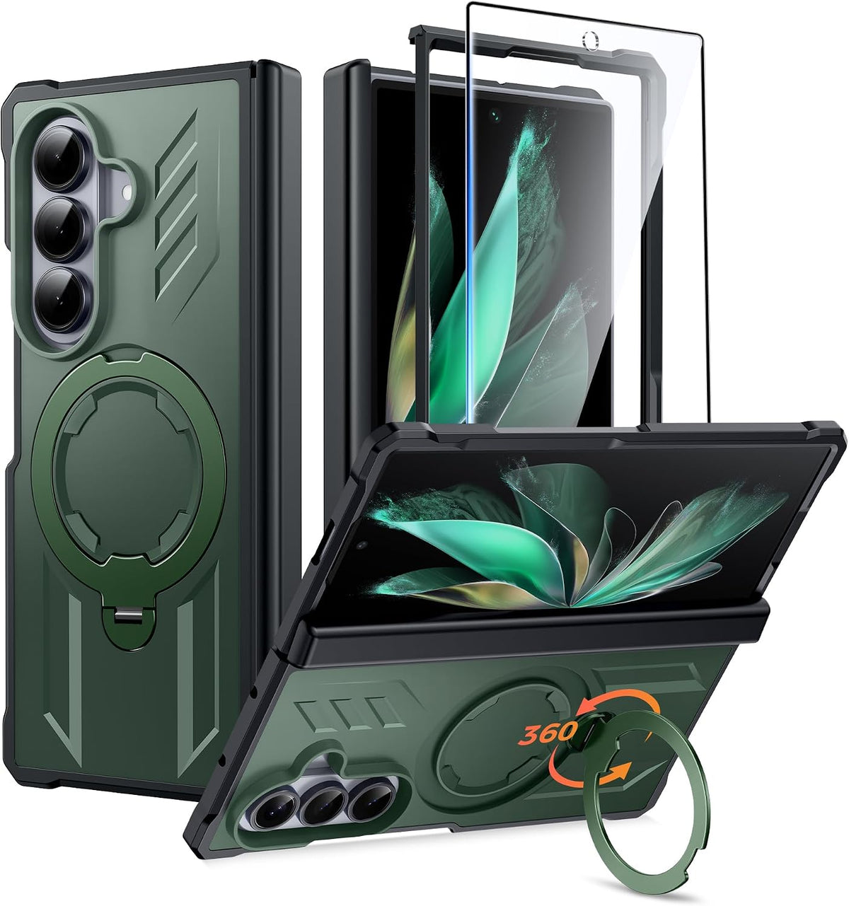 FNTCASE for Samsung Galaxy Z Fold 8 Ultra Case with 360 Magnetic Kickstand