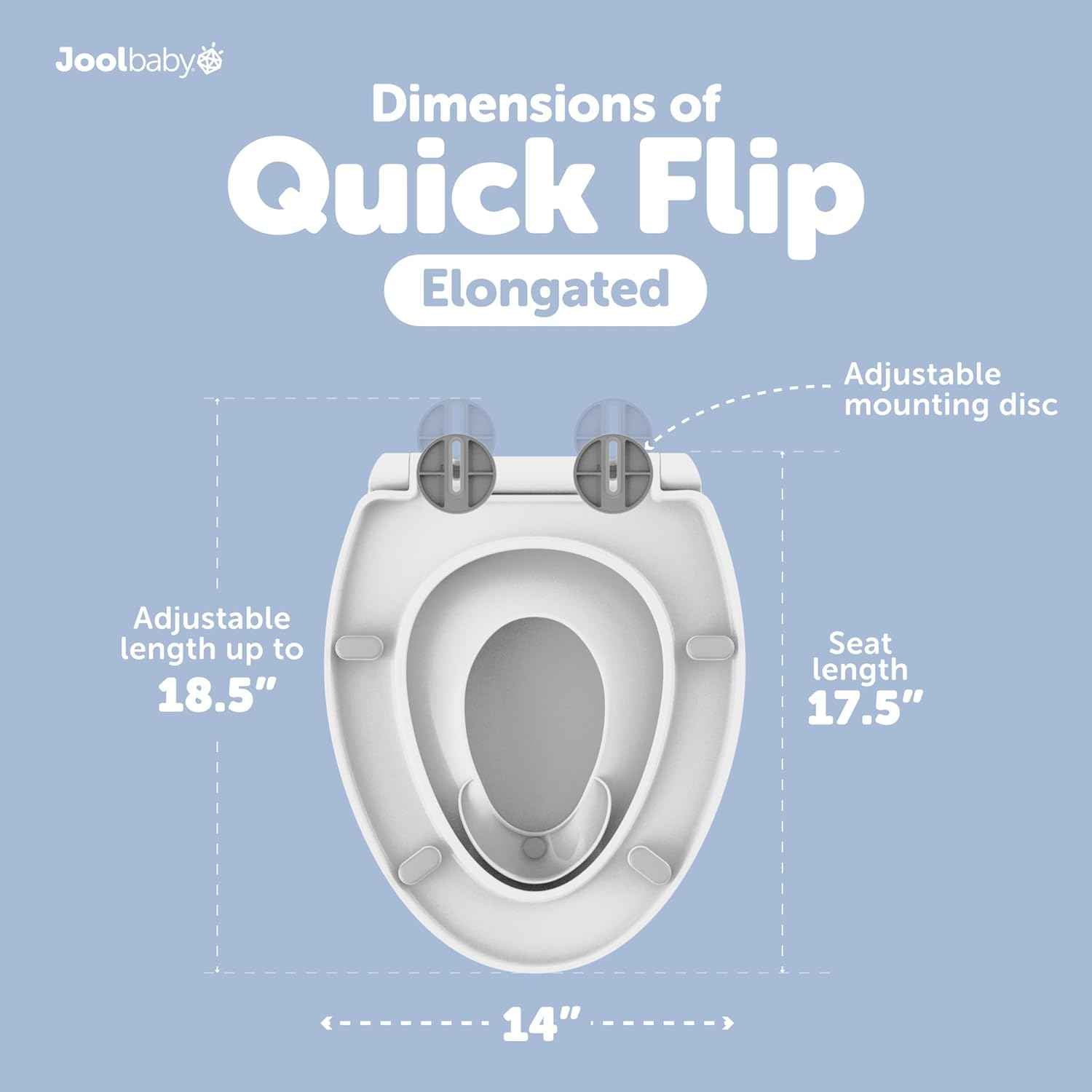 Jool Baby Quick Flip Toilet Seat with Built-in Potty & Splash Guard for Toddler Training, Slow Close (Elongated)
