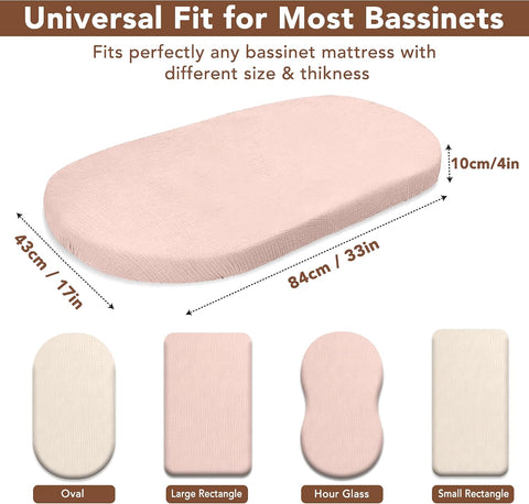 100% Organic Cotton 2 PK Baby Muslin Bassinet Sheets Unisex 33 x 17in
