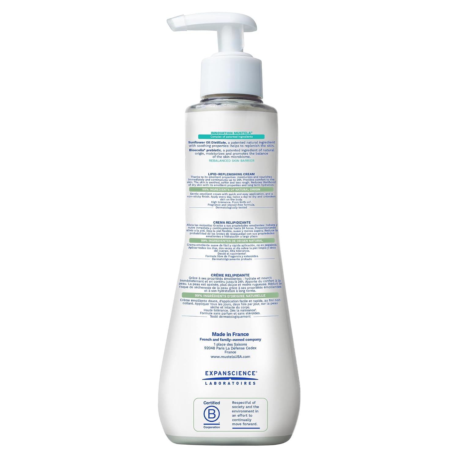 Mustela Stelatopia+ - Lipid-Replenishing Cream - Moisturizer for Eczema-Prone Skin - With Natural Sunflower Oil and Prebiotic - EWG Verified - For Babies, Kids & Adults - Fragrance Free
