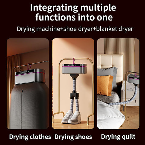 3-in-1 Portable Clothes Dryer with Remote Control, Space-Saving