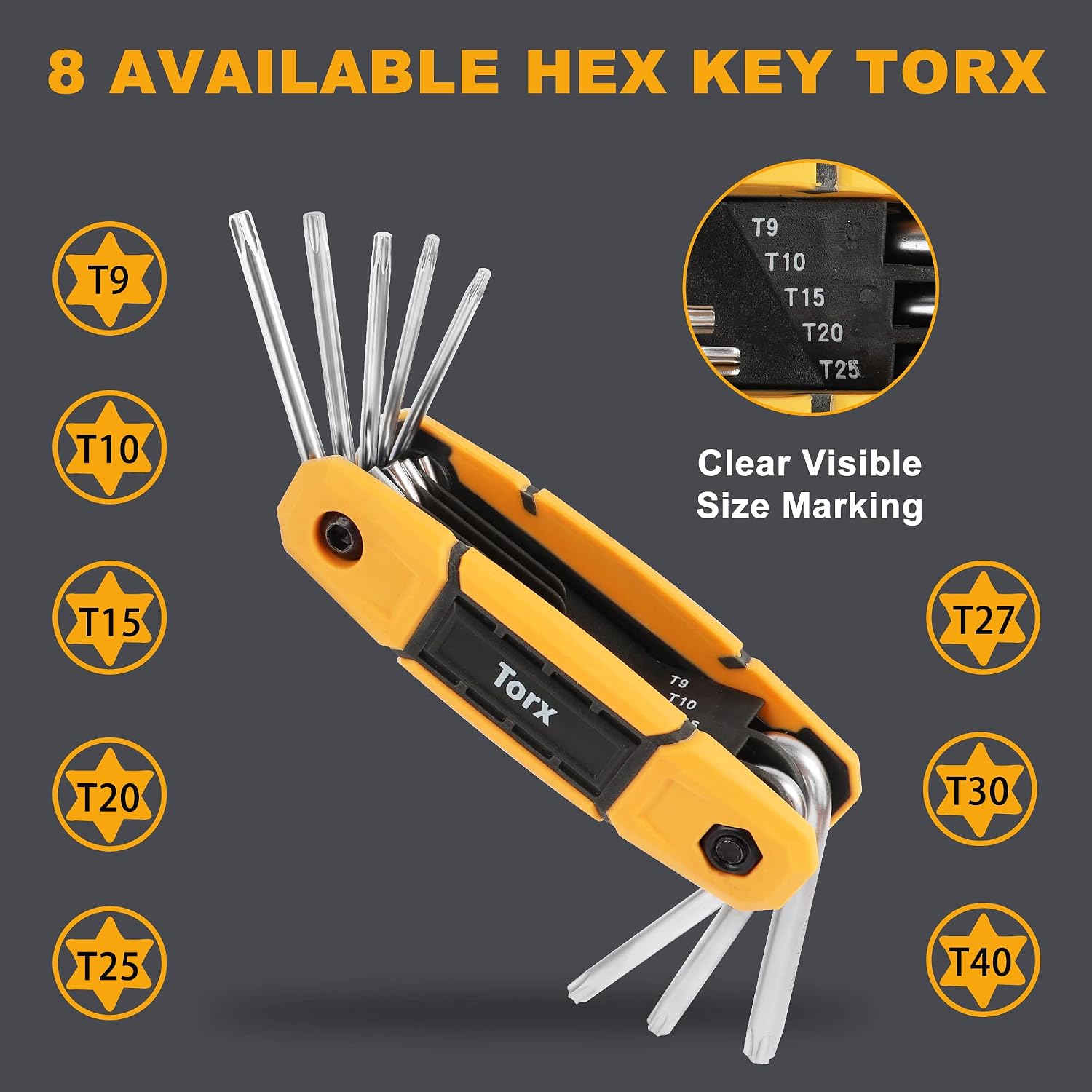 MULWARK 25 pcs Folding Allen Wrench Set | Metric & Standard SAE - Key Tool 3 Pack Portable Hex for Basic Home Repair and General Applications