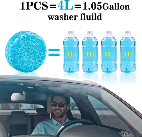 Sukh Car Windshield Washer Tablets - Washer Fluid Tablets Glass Cleaner Concentrate Car Windshield Wiper Fluid Car Windshield Cleaner Automotive Glass Cleaner