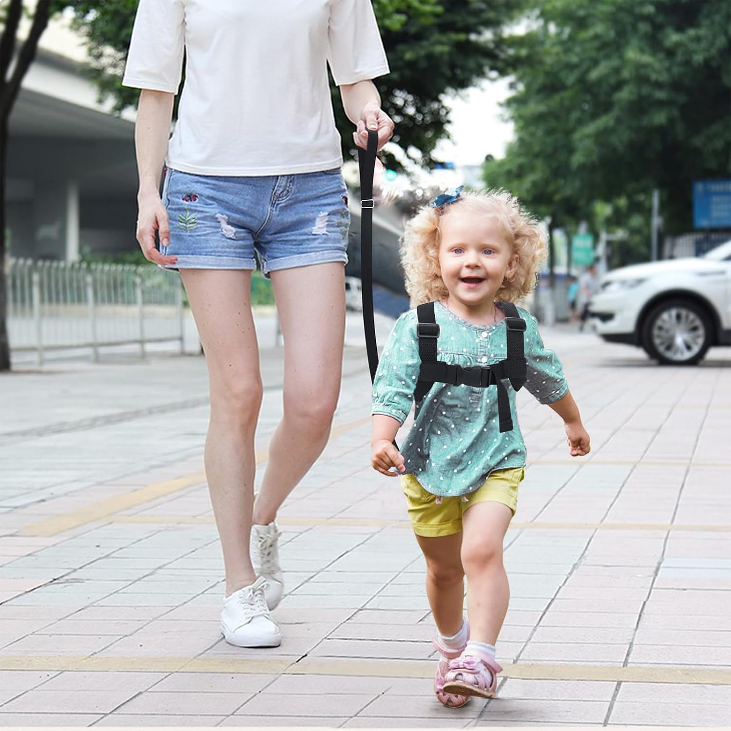 Accmor Toddler Harness Leashes + Anti Lost Wrist Link, Cute Child Safty Harness Leash Belt for Kids, Baby Anti Lost Leash Walking Harness Wristband Adjustable Assistant Strap for Girls/Boys to Travel