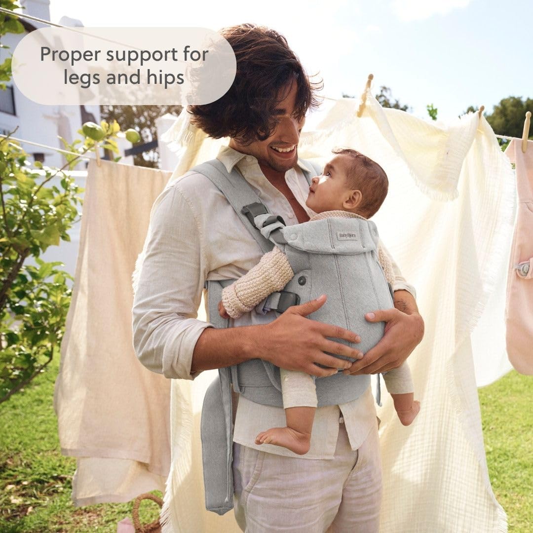 BabyBjörn Baby Carrier Harmony, Light Gray, Woven Mélange, 3-in-1 Ergonomic Baby Carrier, Newborn, Facing-in, Outward-Facing, and Back Carrying Positions Supported (7-40 lbs), Newborn to Toddler