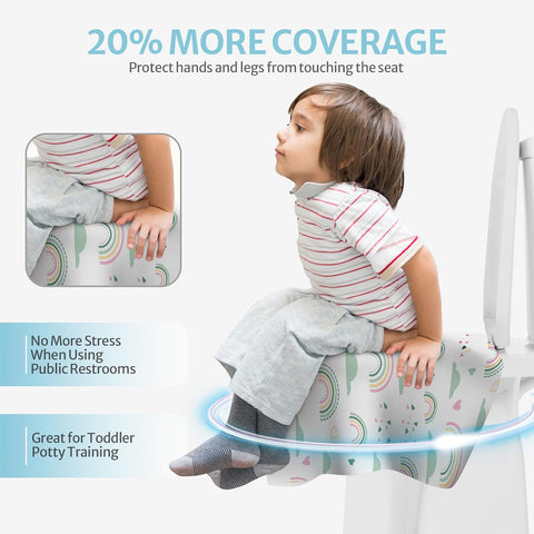 Blissful Diary 20 Pcs Toilet Seat Covers Disposable for Toddlers & Adults, Extra Large Waterproof, Portable Package for Travel, Kids Potty Training (Pack of 2)