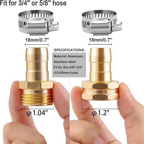 Garden Hose Repair Connector Kit, Fit for 3/4" or 5/8" Garden Hose Fitting