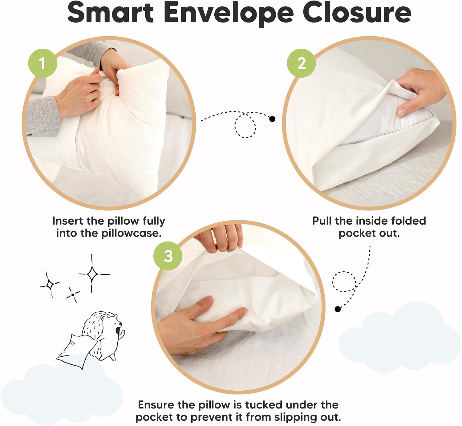 KeaBabies Toddler Pillowcase, 2pk 13x18 Organic Cotton Cover (Soft White)