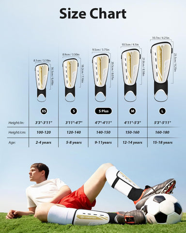 Soccer Shin Guards Pads for Kids Youth Adults CE&CPC Certified