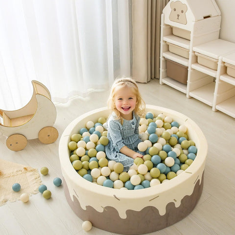 GOGOSO Balls for Ball Pit - Plastic Ball for Toddlers 1-3, Baby Kids Ball Pool Decoration,Creamy Green+Creamy Blue+ Soft White,500pcs