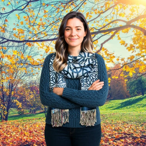 Ladies Celtic Heritage Scarf, Ancient Celtic Style Design, Super Soft. Versatile Fashion Accessory.