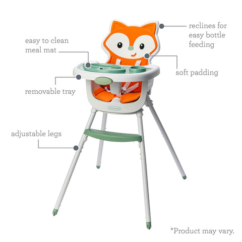 Infantino 4-in-1 High Chair Grow-with-Me Convertible Fox Theme