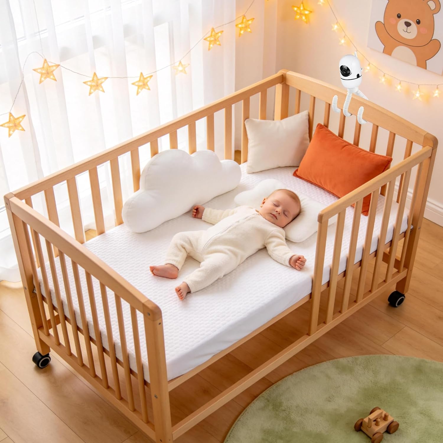 Tripod Baby Monitor Mount for HelloBaby HB6550/ HB6560/ HB65/ HB6351/ HB40/ HB6339/ HB6336, ANMEATE SM935E Monitor, Flexible Baby Camera Stand with 1/4" Screw – Portable, No Drilling