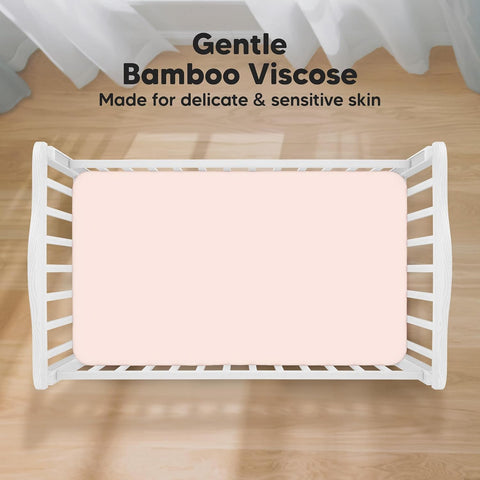 KeaBabies 2-Pack Baby Crib Sheets for Boys, Girls, 52x28 Fitted (Mist Rose)