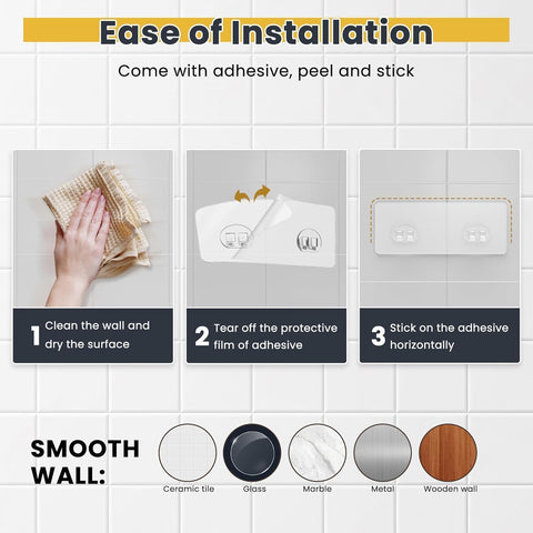 OMAIRA 3-Pack Shower Caddy with Soap Holder, Adhesive Rustproof No-drill Strudy Loading Inside Shower Organizer Shelves Rack Storage Bathroom Organization for Smooth Wall Glass Tile, Grey