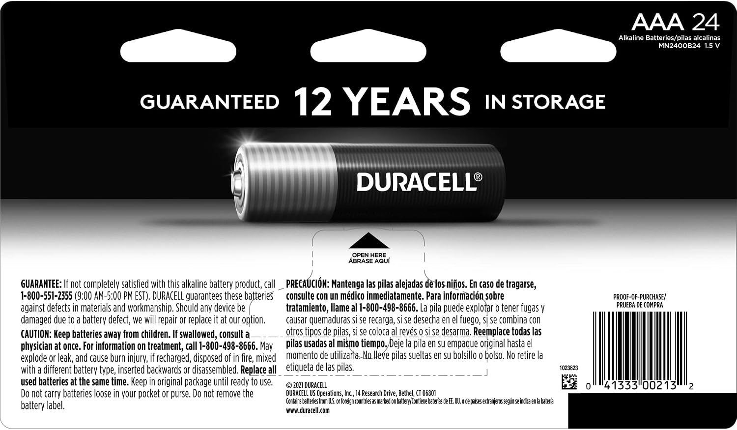 Duracell Coppertop AAA Batteries, 24 Count, 12-Year Shelf Life