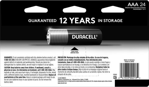 Duracell Coppertop AAA Batteries, 24 Count, 12-Year Shelf Life