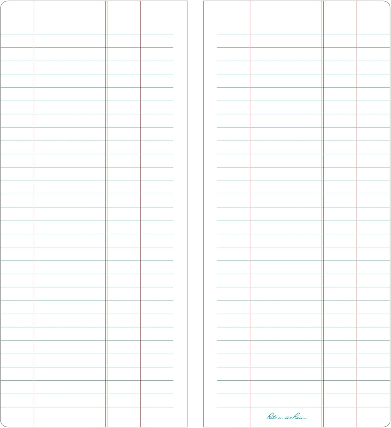 Rite in the Rain Weatherproof Soft Cover Tally Notebook, 3.5" x 8", Yellow Cover, Tally Pattern (No. 324)