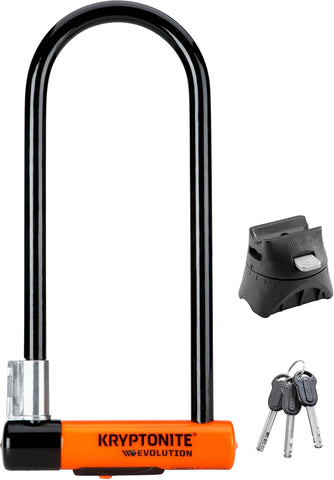 Kryptonite Evolution Series-4 LS Heavy Duty Bicycle U Lock Bike Lock with Transit FlexFrame Bracket (4-Inch x 11.5-Inch)
