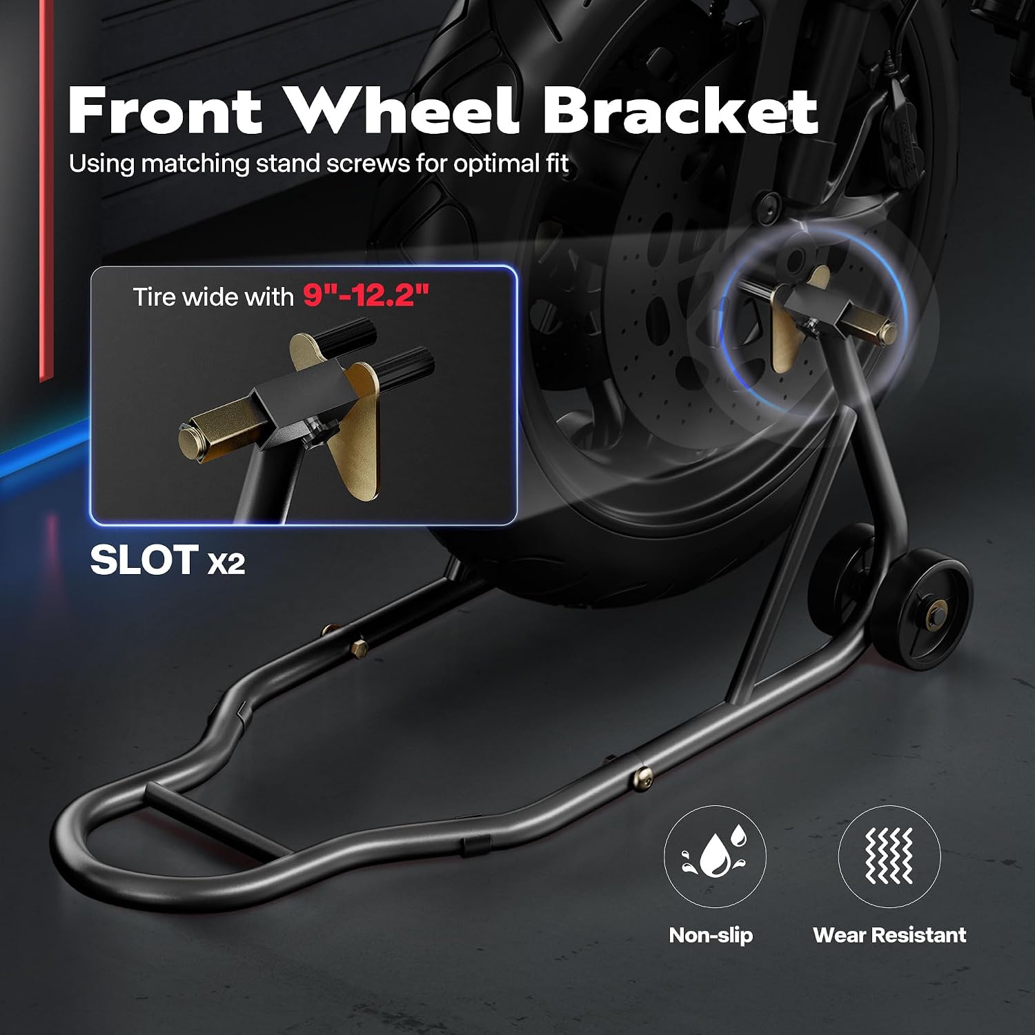 SPECSTAR Universal Motorcycle Stands 882 Lbs Capacity,Black