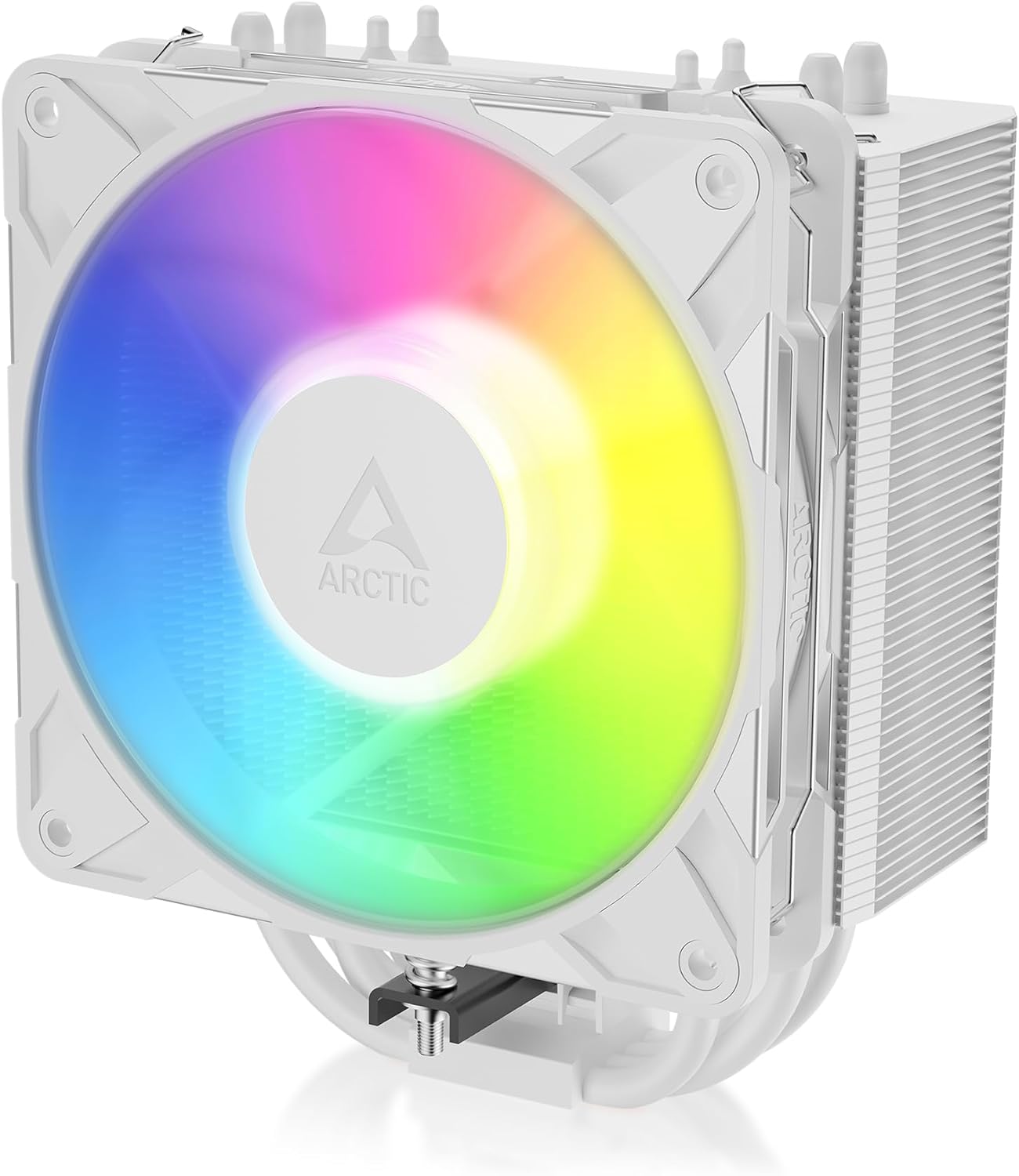 ARCTIC Freezer 36-S A-RGB - CPU cooler with ARGB lighting for Intel & AMD, single tower, pressure-optimized 120 mm P12 Pro fan, 600–3000 rpm, fluid dynamic bearing, incl. MX-7 - White