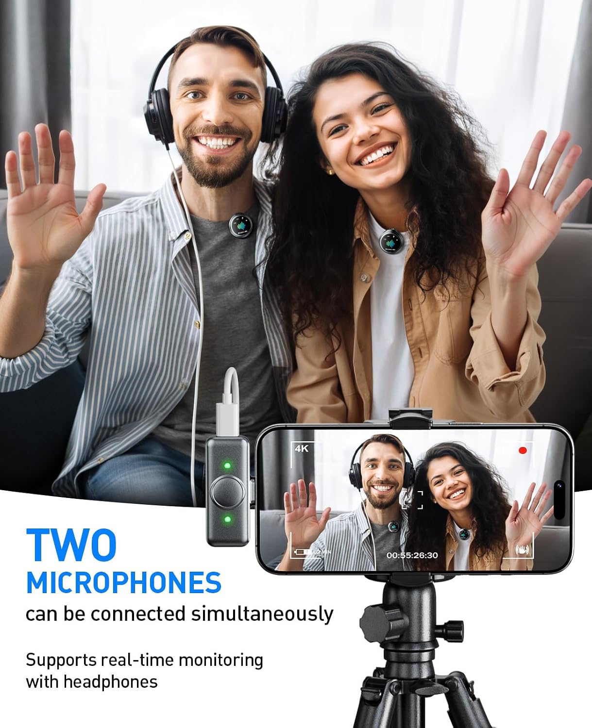 Magnetic Wireless Microphone for iPhone: Smart Noise Reduction
