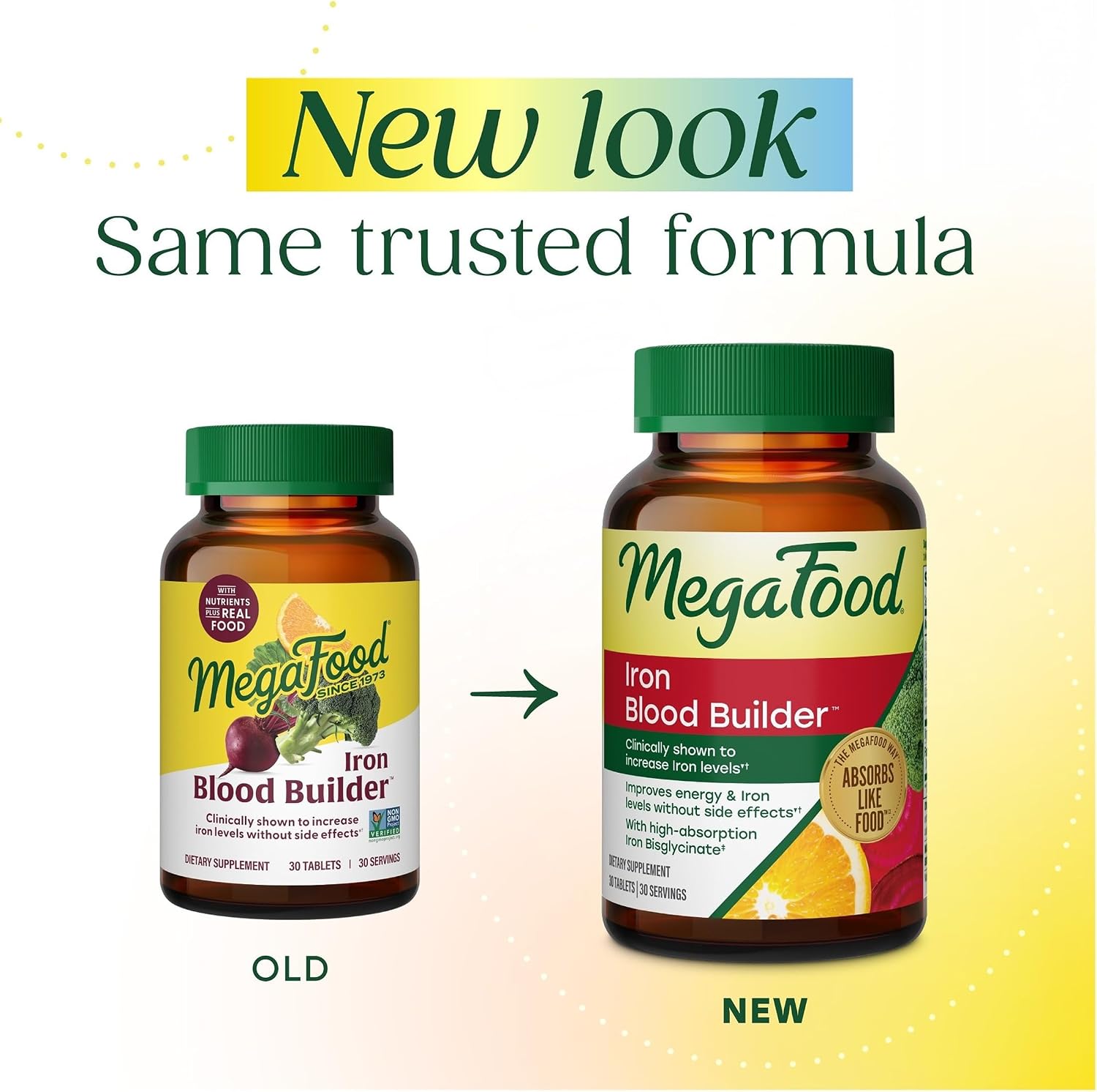 MegaFood Blood Builder Iron Supplement, Energy Support, Vegan, 60 Tablets