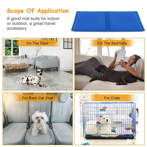 WUWUSU Dog Cooling Mat, Large - Pressure Activated Cooling Mat for Dogs and Cats - No Water or Refrigeration Needed - Non-Toxic Gel Cooling Pad, Ideal for Home and Travel