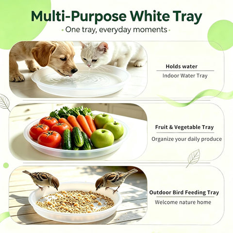 TITE Plant Saucer Heavy Large Planter Durable Thicker Plastic Plant Trays for Indoors and Outdoor,Plant Saucer Drip Trays (Transparent, 14 inch)