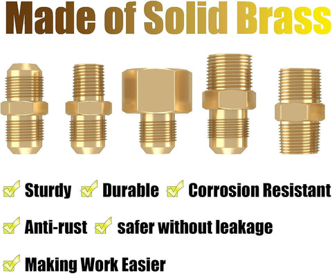 Upgraded 18 Feet High Pressure Braided Propane Hose Extension with Conversion Coupling 3/8" Flare to 1/2" Female NPT, 1/4" Male NPT, 3/8" Male Flare for BBQ Grill, Fire Pit, Heater