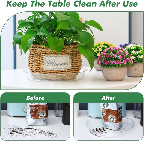 20 Pack Clear Plastic Plant Saucer 8 Inch Drip Trays Small Plant Plate Dish for Indoor Flower Pots and Planters, Bulk