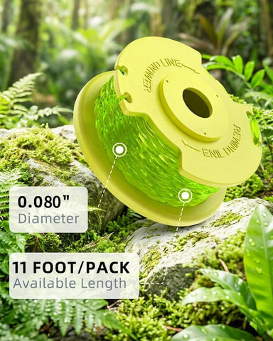 0.080" Weed Wacker String Replacement Compatible with Ryobi ONE+, AC80RL3