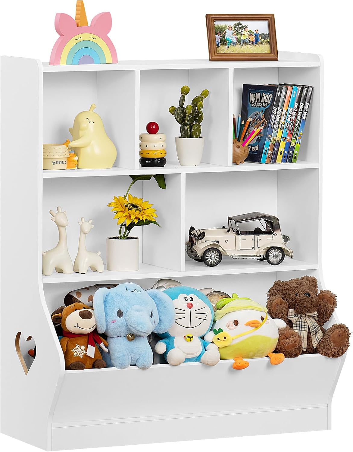 Lerliuo Kids Bookshelf and Toy Storage, 3 Tier Book Shelf for Kids Rooms