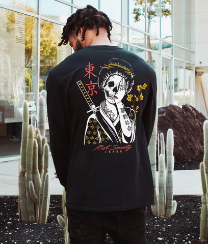 Riot Society Men's Long Sleeve Graphic and Embroidered Fashion T-Shirt