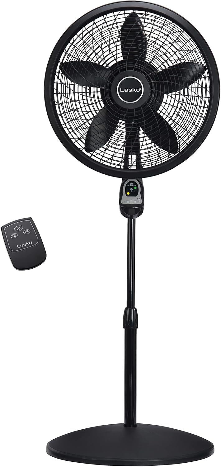 Lasko Cyclone Oscillating Pedestal Fan - Adjustable to 54" - 1843 - Black