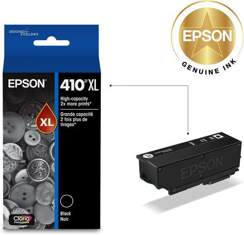 Epson 410 Claria Premium Ink High Capacity (T410XL020) Works with Expression XP-530, 630, 640, 7100, 830