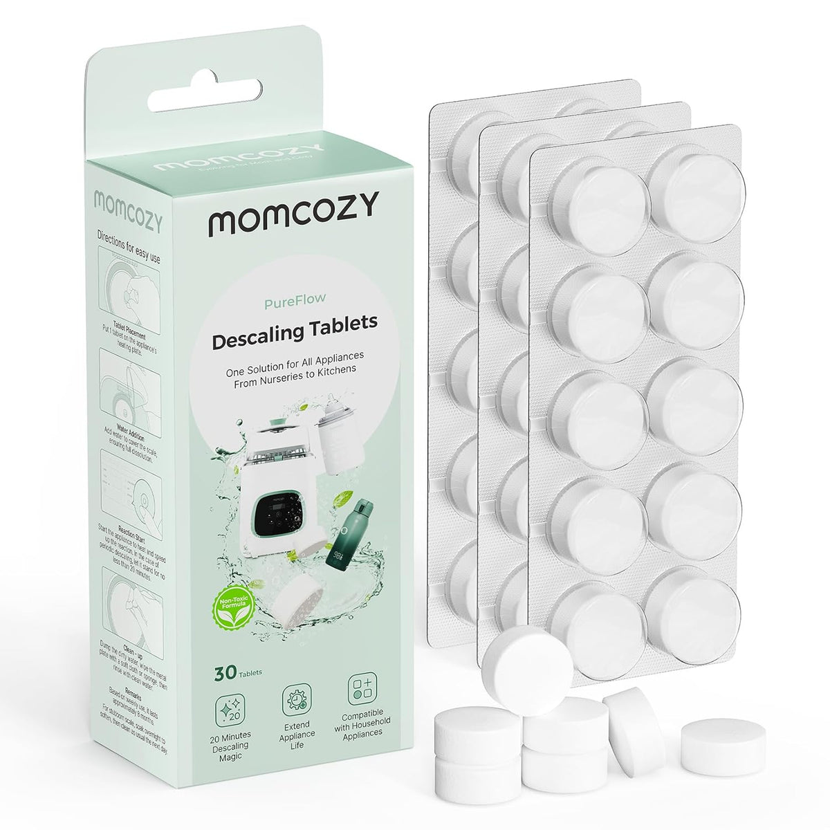 Momcozy Official Descaling Tablets Bottle Washers, 30 Tablets