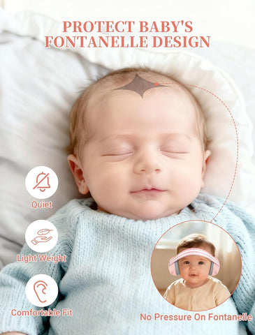 Baby Headphones for Noise, 2-in-1 Baby Ear Muffs Noise Protection