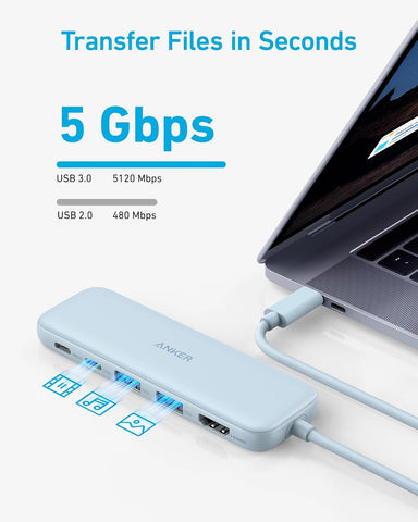 Anker USB C Hub, 5-in-1 USBC to HDMI Splitter with 4K Display