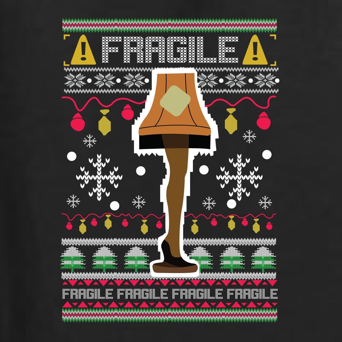 Fragile Leg Lamp Ugly Christmas Sweater Unisex Crewneck Graphic Sweatshirt