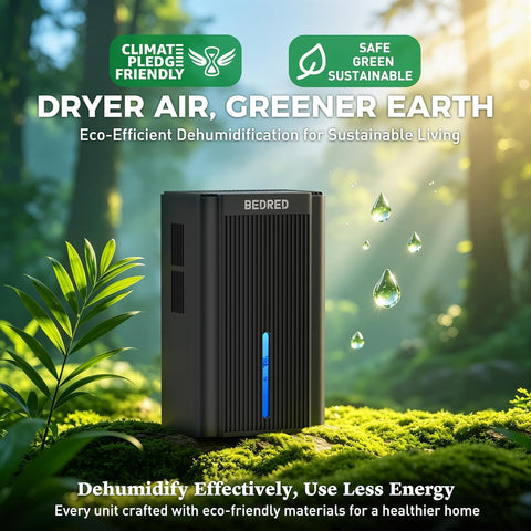 BEDRED Dehumidifier, 95OZ Dehumidifier for Home 1000 sq ft - Quiet with Auto Shut Off & Relaxing 7 Color Ambient Light, Ideal for Livingroom, Bedroom, Basement (Black)