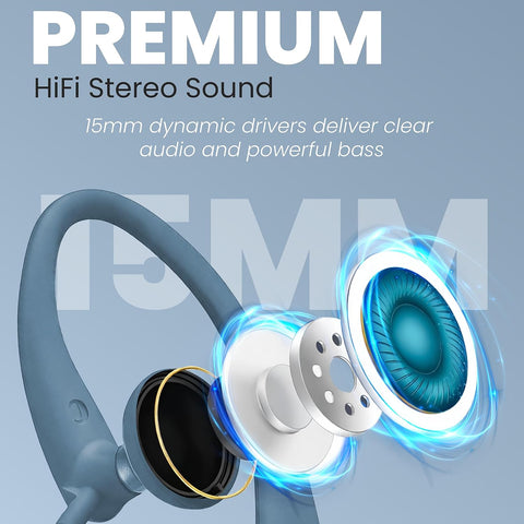 Philips SHS3200BL Flexible Earhook Headphones, Blue