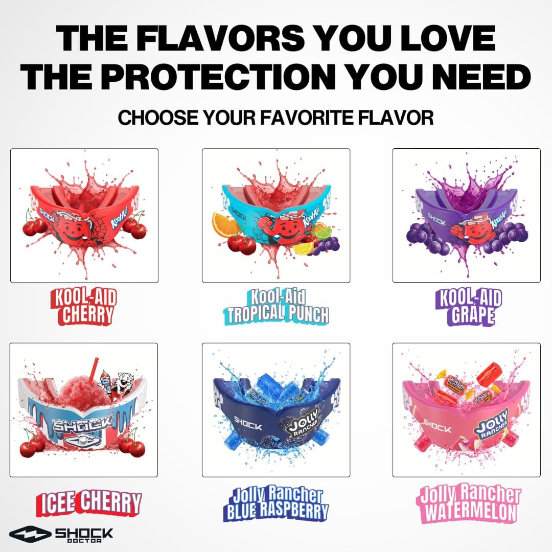 Shock Doctor, Gel Max Power Flavor Mouth Guard, Football, Lacrosse, Hockey, MMA, Boxing, Youth & Adult