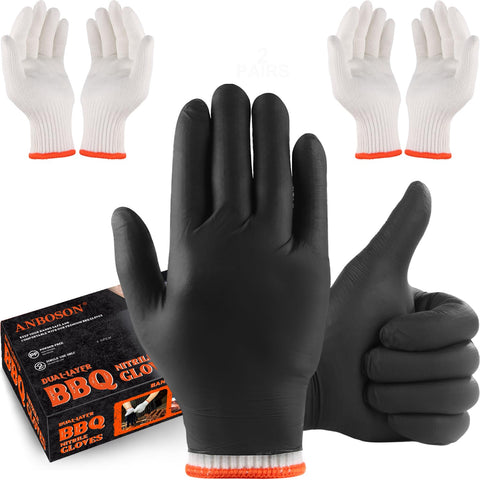 ANBOSON BBQ Gloves Disposable, Heat Resistant Grilling Gloves for Cooking